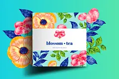手绘茶具花艺产品包装饰盒平面广告海报背景AI矢量设计素材AM2001-淘宝网