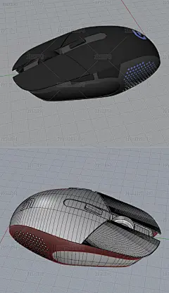 罗技G302鼠标犀牛模型3D模型obj模型