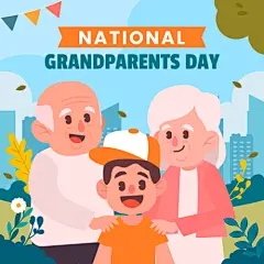 卡通可爱扁平关爱陪伴老年人爷爷奶奶生活人物形象插画ai设计素材-淘宝网