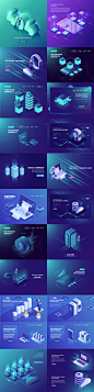 2.5D等距科技互联网大数据矢量素材-源文件