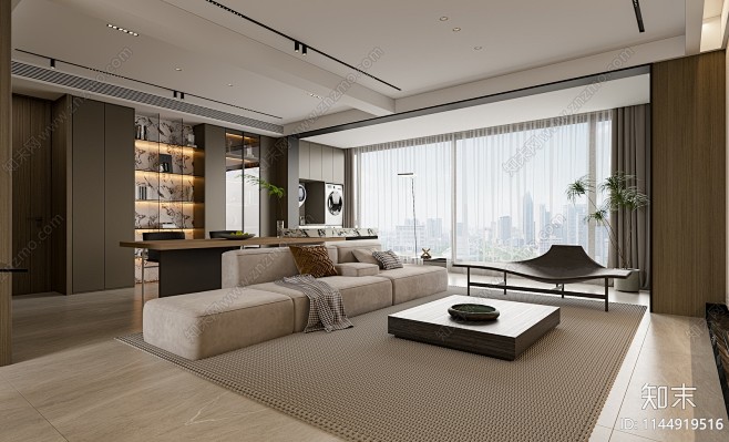 现代客餐厅3D模型下载【ID:11449...