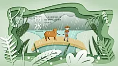 雨水谷雨节气24节气春天春季春日海报