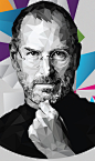 Steve Jobs Low Poly Illustration : Low polygraph vector illustration of Steve Jobs 乔布斯LowPoly低面低多边形素材抽象平面设计艺术元素背景图片模板 low poly triangles