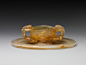 Cup with dragon handles and saucer, Chalcedony, China
