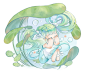 圆形构图Q版少女_灯灯glim__插画师作品_涂鸦王国gracg.com