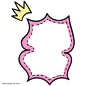 卡通手绘皇冠粉色边框