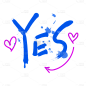 涂鸦英文文字元素-SVG-YES