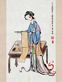 iPad古风水墨人物插画【九宫格】_2_雨路_来自小红书网页版