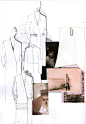 Fashion Sketchbook page with fashion design drawings & research; fashion portfolio // Mirjam Maeots