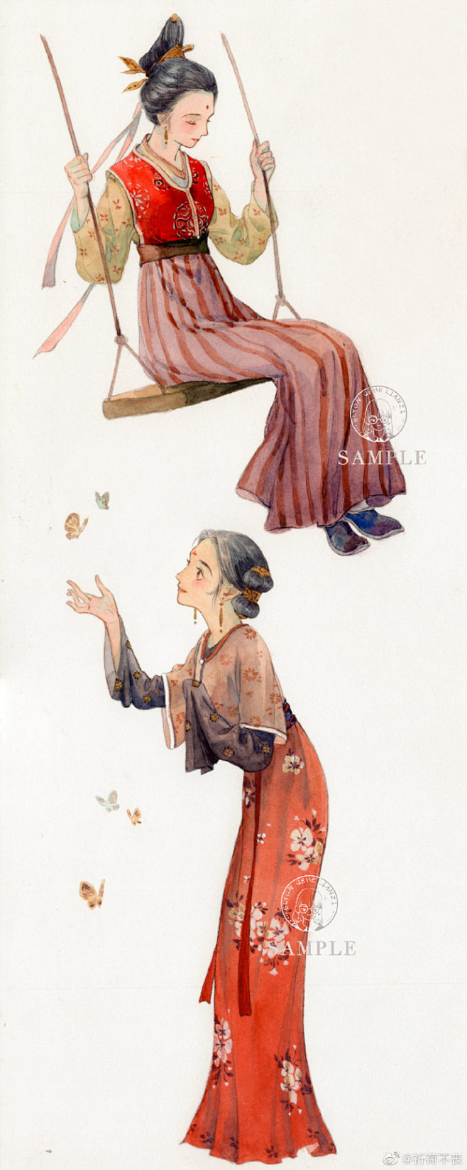 唐代人物系列～ by@祈荷不丧

#插画...