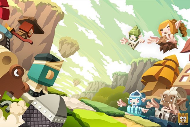 可爱q版塔防游戏界面elfdefense