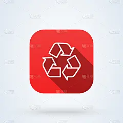 回收简单向量。线条艺术现代图标设计插画。