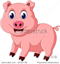 Cute pig cartoon posing
