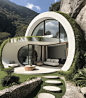 Behance 上的 Houses inspired by circles (white, black)