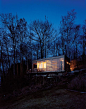 Exterior, night. Sunset Cabin, by Taylor Smyth Architects. Ontario. #exterior: 