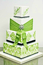 绿色婚礼蛋糕,奢华大气,