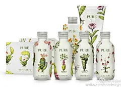 插画来自《塞拉菲尼抄本》，一本来自Italo Calvino和Luigi Serafini的书。设计一个产品线以自然为基础。这个品牌应该有一个一致性的设计，纹理，材质，感觉。我决定设计一套四种维他命瓶，洗涤剂，香皂和盐。这个项目背后的理念是所有的产品都来自最近在原始森林里发现的植物，都不熟悉。