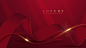 golden-curve-line-on-red-luxury-background-with-glitter-light-effects-decoration-vector