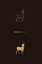 Color animal logos based on circular geometry - Deer (2)