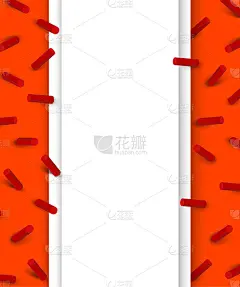 红色和白色纹理背景与3d几何图案。