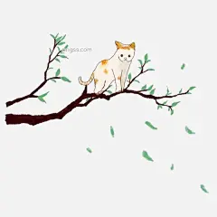 中国风树枝喵咪免抠图片大小3000x3000px 图片尺寸1.03 MB 来自PNG搜索网 pngss.com 免费免扣png素材下载！古风#古风花卉#黄色#简单#卡通#卡通手绘#猫咪#免抠#手绘#树枝#图案#中国风#中国风花卉#