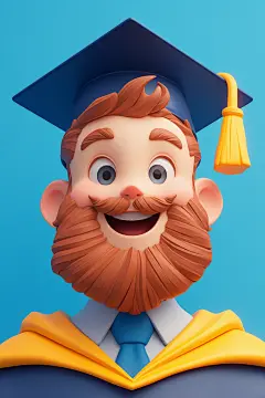 毕业了卡通男学生
