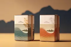 茶饼包装茶叶罐装包装样机模型