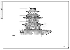 某古建筑阁楼建筑设计图_cad图纸下载-土木在线