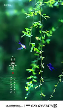 绿色清新立春节气海报