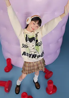 【定金预售】阿童木联名乐町晕染连帽毛衣女2021秋冬季新款针织衫-tmall.com天猫