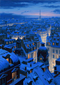 雪夜里，有着昏黄灯光的小屋最美。 | Evgeny Lushpin ​​​​