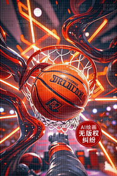 AI版权图库采集到【原创】AI体育 篮球