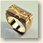 Kim Eric Lilot: Seismic Architectural ring, 14kt gold, diamonds.