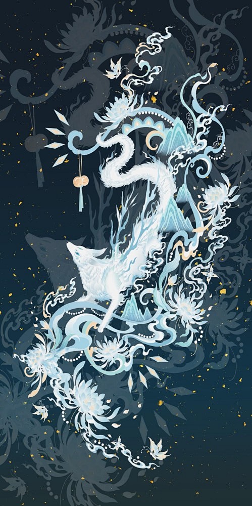 山海经异兽壁纸｜开目为昼，闭目为夜，烛龙...