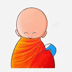 手绘喝水的小和尚高清素材 小沙 免费下载 页面网页 平面电商 创意素材 png素材