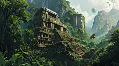 AI玛雅遗迹古代场景设定素材 影视游戏场景概念设计 背景插画临摹-淘宝网