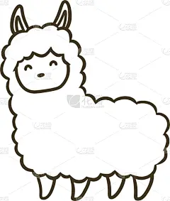 矢量,绘画插图,羊驼,热,贺卡,背景分离,十二生肖,哺乳纲,动物,户外