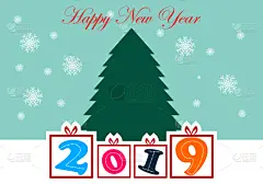 品牌名称,2019,新年前夕,事件,雪,礼物,创造力,红色,季节,问候