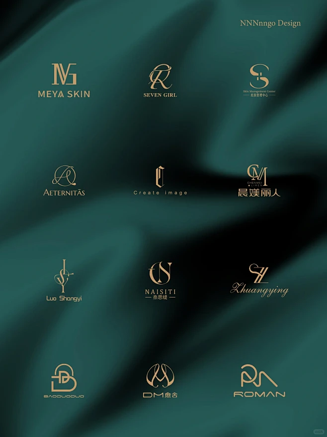 字母logo案例/高级感标志简约线条感-花瓣网