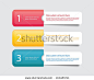 Three vector paper tags / labels / banners in the pockets, one two three steps - stock vector