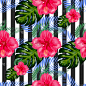 tropical pattern tropical flowers and leaves for