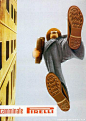 Camminate Pirelli, 1948 Poster ad for Pirelli rubber soles, art by Ermanno Scopinich.