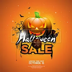 19款万圣节活动海报EPS矢量南瓜城堡蝙蝠月亮图派对插画设计素材-淘宝网