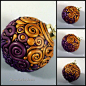 Purple and Gold Filigree Ornament by MandarinMoon