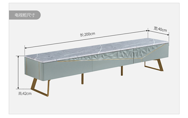 意式极简客厅家用大理石茶几电视柜组合现代...