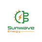A logo for sunwave energy that is green and orange