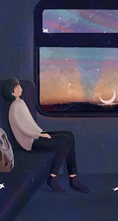 手机插画壁纸——孤独