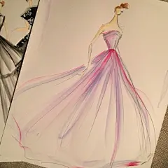 【笔尖时尚】手绘插画 婚纱礼服 手绘稿，华丽大气。设计稿。插画 | 不怕万人阻挡，只怕自己投降。by：潮人徐峰立