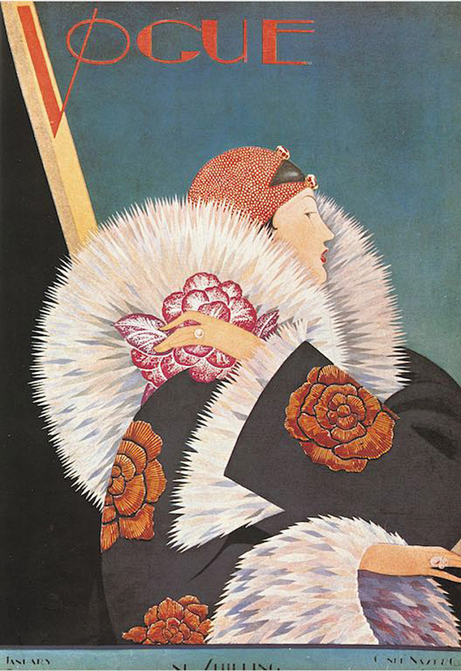 VOGUE百年经典插画之高贵妇人海报H款...