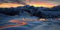 Burning snake in the snow